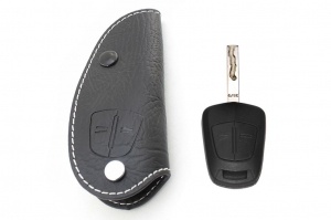 Брелок «кожаный чехол» для ключа Opel с белой нитью