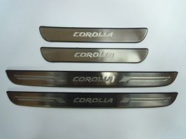 Накладки на дверные пороги с логотипом, нерж. для TOYOTA Corolla "08-/"11-