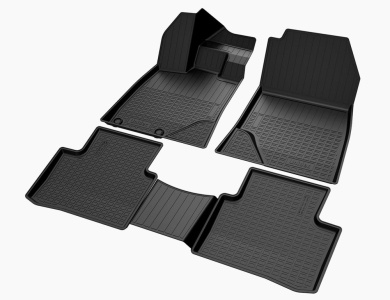 Коврики Peugeot 5008 3 (P67) 2024+ | 1 и 2 ряды, полиуретановые, черные, Norplast