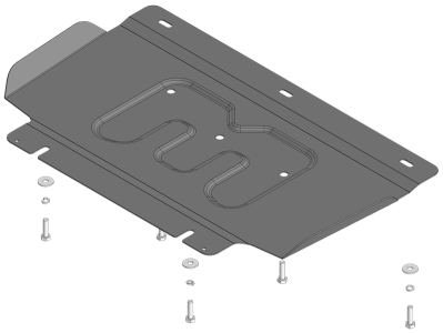 Защита картера KGM Rexton | двигатель + передний дифференциал, 2 мм, сталь | MOTODOR | 72805