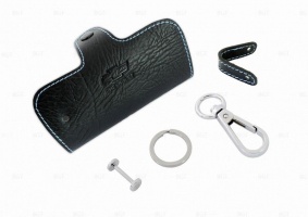 Брелок «кожаный чехол» для ключей с логотипом Chevrolet с голубой нитью
