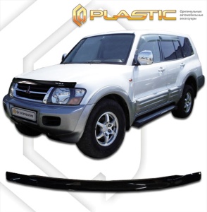 Дефлектор капота Mitsubishi Pajero 3 2002-2006 (V-63,65,68) | черный