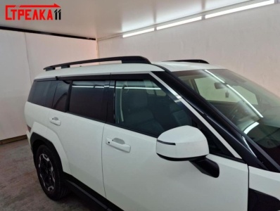 Дефлекторы Хендай Санта Фе 5 2024+ | с хром молдингом, из 6 частей, премиум, плоские, 2D