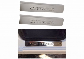 Накладки на пороги Citroen Jumper нержавейка с логотипом