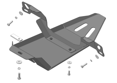 Защита картера Land Rover Freelander II 2006-2012 | задний дифференциал, 3 мм, сталь | MOTODOR | 13223