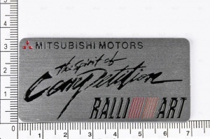 Шильд "Ralliart" Для Mitsubishi, Самоклеящийся. Цвет: Хром.1 шт. «70mm*35mm»