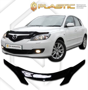Дефлектор капота Mazda 3 BK хэтчбэк 2004-2009 | exclusive, черный