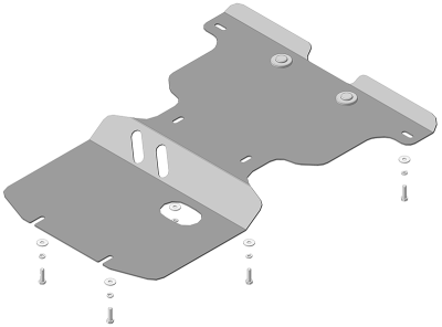 Защита картера Ssangyong Stavic 2013-2015 | двигатель + передний дифференциал + радиатор, 3 мм, сталь | MOTODOR | 12807