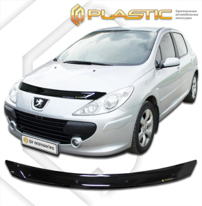 Дефлектор капота Peugeot 307 (хэтчбек и SW) 2005-2008 | черный