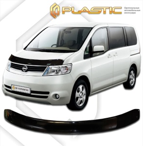 Дефлектор капота Nissan Serena C25, NC25, CC25, CNC 2005+ | черный Дефлектор капота Nissan Serena C25, NC25, CC25, CNC 2005+ | черный