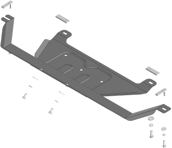 Защита картера KGM Rexton | раздатка, 2 мм, сталь | MOTODOR | 72807