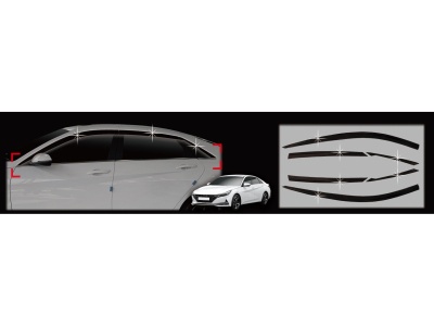 Дефлекторы из 6 частей для Hyundai Elantra 7 2021+