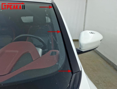 Премиум водостоки дефлекторы лобового стекла Geely Coolray 2019-2023+ дорестайл