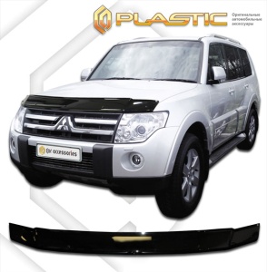 Дефлектор капота Mitsubishi Pajero 4 2007-2020 (V90) | черный