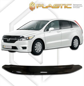 Дефлектор капота Honda Stream II поколение, минивэн 2006-2014 (RN6, RN7, RN8, RN9) | черный
