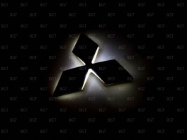 Эмблема со светодиодной подсветкой Mitsubishi белого цвета «95x82»